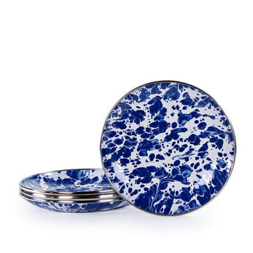 Appetizer Plates, 5.75", Cobalt Blue Swirl, Set of 4